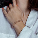 Pulseras de plata de ley 925 con diseño de alambre DC bañadas en oro rosa - ARB00055RGP