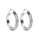 Pendiente de cierre con llave griega de plata de ley 925 rodiada (4,3 mm x 3,7 mm) - ARE00046RH