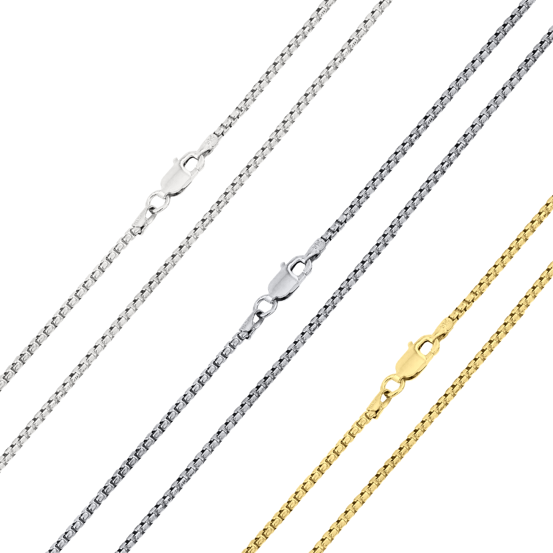925 Sterling Silver Round Box Chain | Silver Palace Inc.