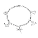 Silver 925 Rhodium Plated Figures Bracelet - BGB00218