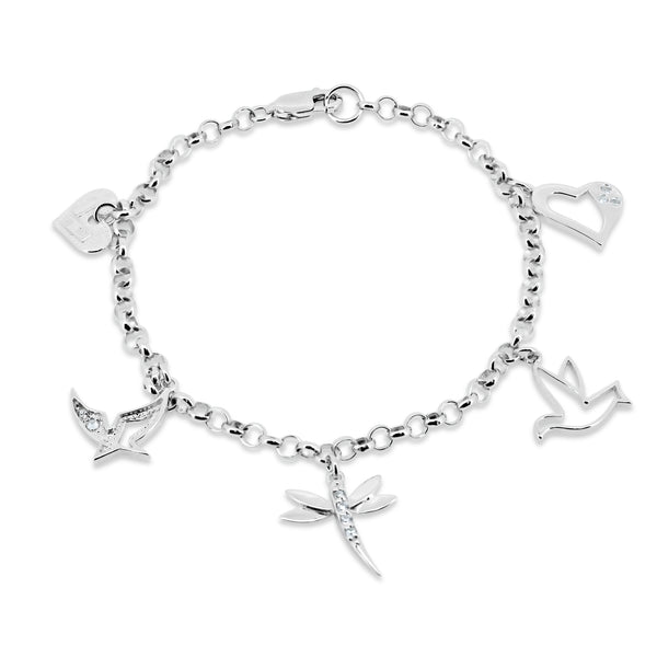 Pulsera Figuras Plata 925 Rodiada - BGB00218