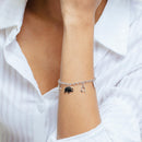 Pulsera de plata de ley 925 rodiada con circonitas y dije de animales de la suerte - BGB00382