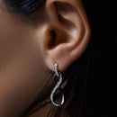 Pendiente colgante de plata de ley 925 rodiada con circonitas cúbicas transparentes - BGE00184