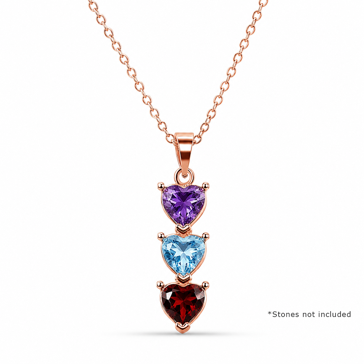 #Stone Setting_3 Stone #Plating_Rose Gold
