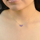 Collar con colgante de corazón ancho con circonita roja chapada en rodio negro y rodio en plata 925 - BGP00943RED