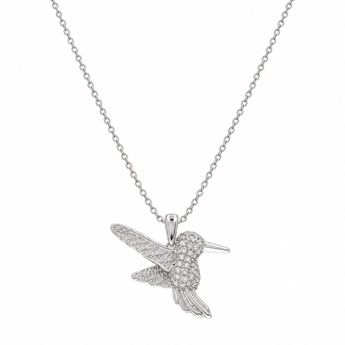 Colgante Colibrí Chapado en Plata de Rodio 925 - BGP00994