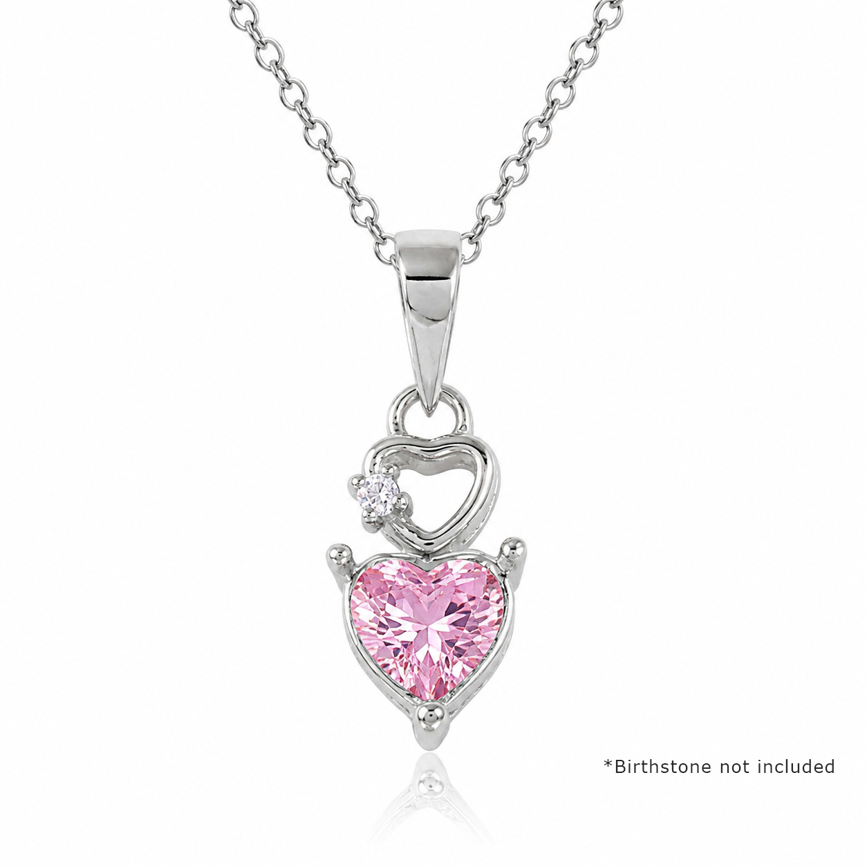 Collar de montaje de doble corazón chapado en plata 925 - BGP01063