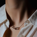 Rhodium Plated 925 Sterling Silver Locking Design Necklace - BGP01485