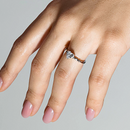 Silver 925 Rhodium Plated Heart Clear CZ Bridal Ring - BGR00521