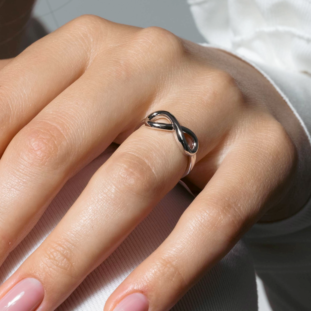Silver 925 Rhodium Plated Infinity Ring - BGR00820