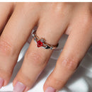 July Sterling Silver 925 Rhodium Plated CZ Center Birthstone Claddagh Ring - BGR01083JUL