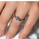 March Sterling Silver 925 Rhodium Plated CZ Center Birthstone Claddagh Ring - BGR01083MAR