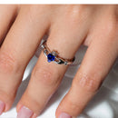 September Sterling 925 Silver Rhodium Plated CZ Center Birthstone Claddagh Ring - BGR01083SEP
