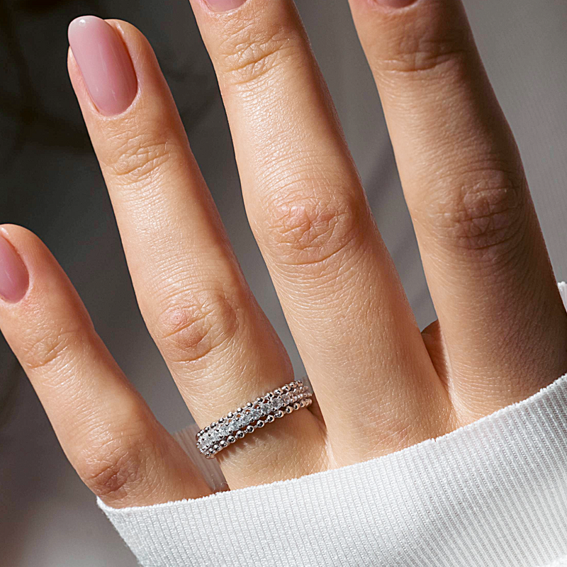 Rhodium Plated 925 Sterling Silver Clear CZ Ring BGR01318CLR