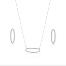 Conjunto de circonitas cúbicas ovaladas abiertas en plata de ley 925 rodiada - BGS00600