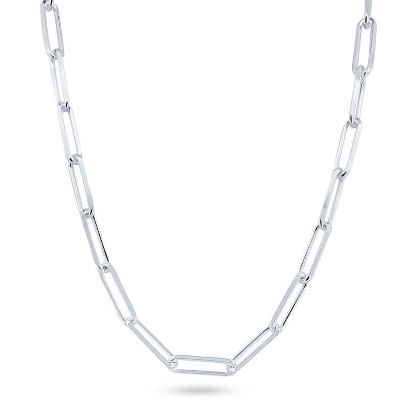 Pulsera o cadena de plata 925 con clip de corte de diamante de 150 eslabones de 5,4 mm - CH28