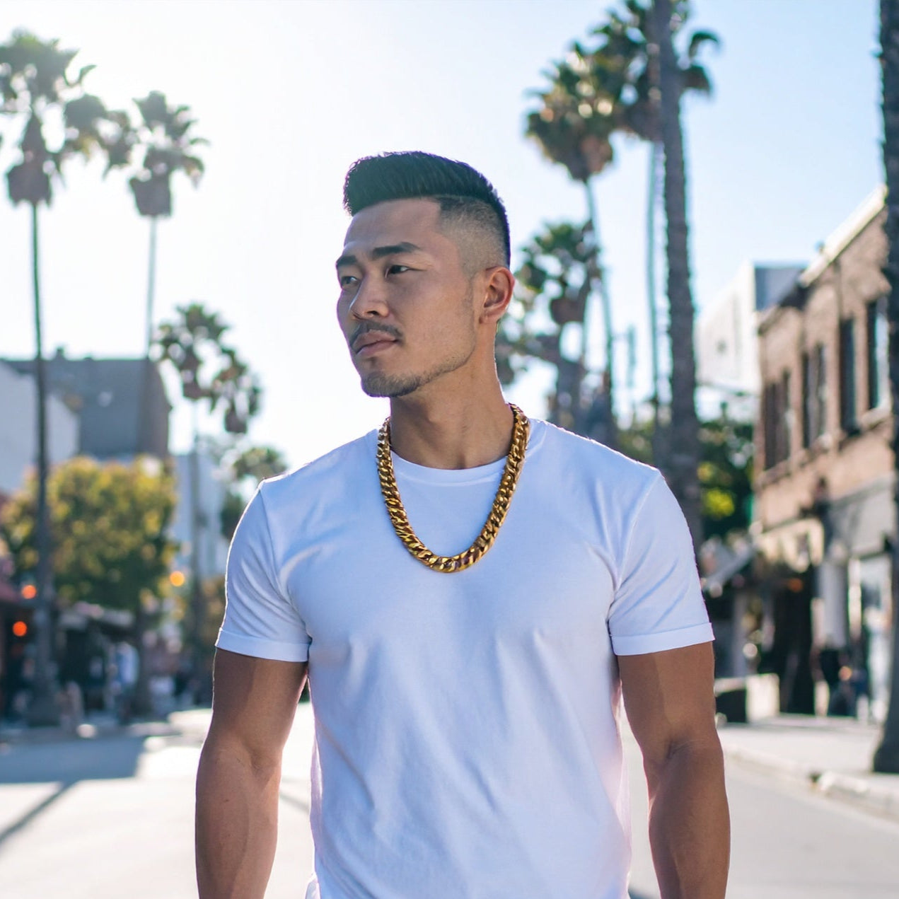 Gold Plated 925 Sterling Silver Miami Cuban 450 Chain or Bracelet Box Lock 15.4mm - CH446 GP