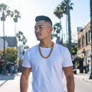 Cadena o pulsera Miami Cuban 450 de plata de ley 925 bañada en oro con cierre de caja de 15,4 mm - CH446 GP