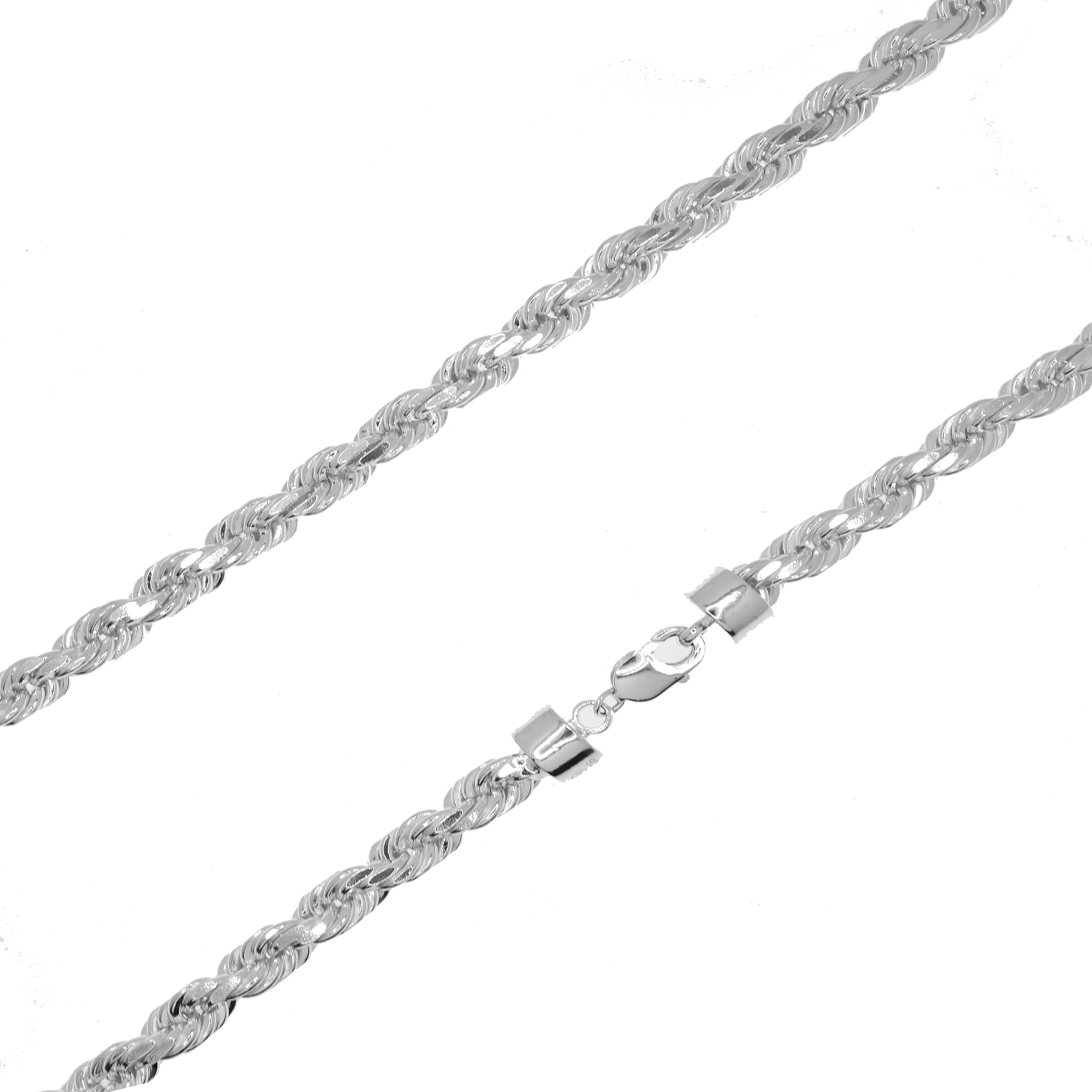 Cadena o pulsera de plata de ley 925 con diseño de cuerda