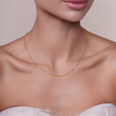 Gold Plated 925 Sterling Silver Box with Bead Chain or Bracelet 0.8mm - CH557 GP