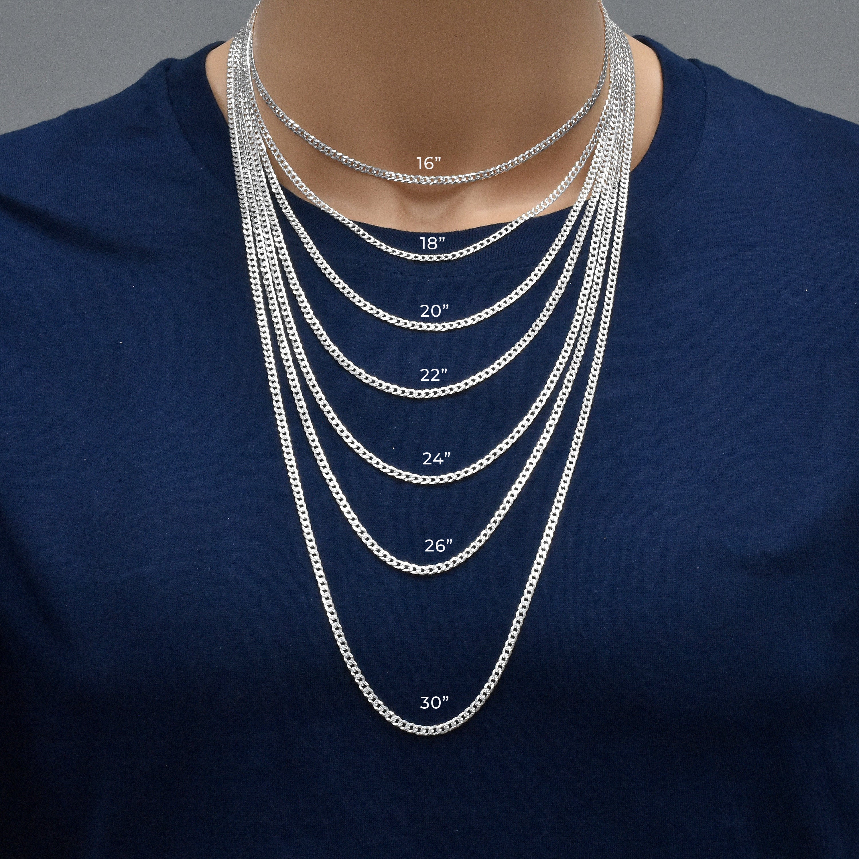 Curb 080 1 Side Diamond Cut 1 Side Plain Chain 2.8mm - CH626