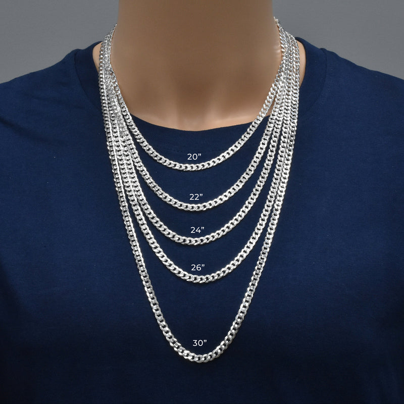 Curb 120 1 Side Diamond Cut 1 Side Plain Chain 4.5mm - CH628