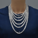 Curb 180 Pulsera y cadena lisas de 1 lado con corte de diamante de 1 lado de 7,2 mm - CH630