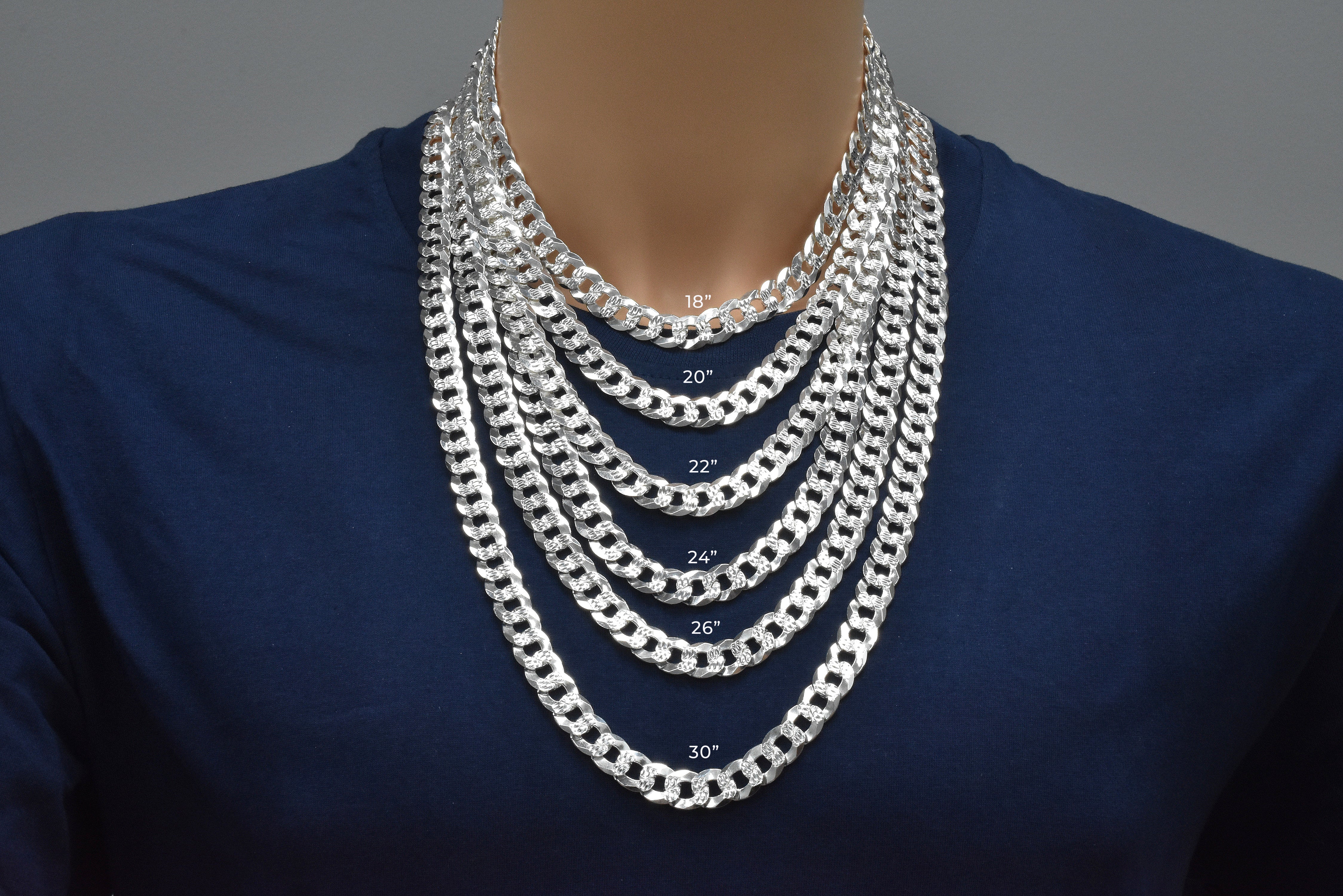 Curb 300 Cadena o pulsera lisa de 1 lado con corte de diamante y 1 lado de 10,8 mm - CH634