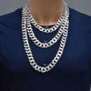 Curb 400 Cadena o pulsera lisa de 1 lado con corte de diamante y 1 lado de 16,4 mm - CH635A