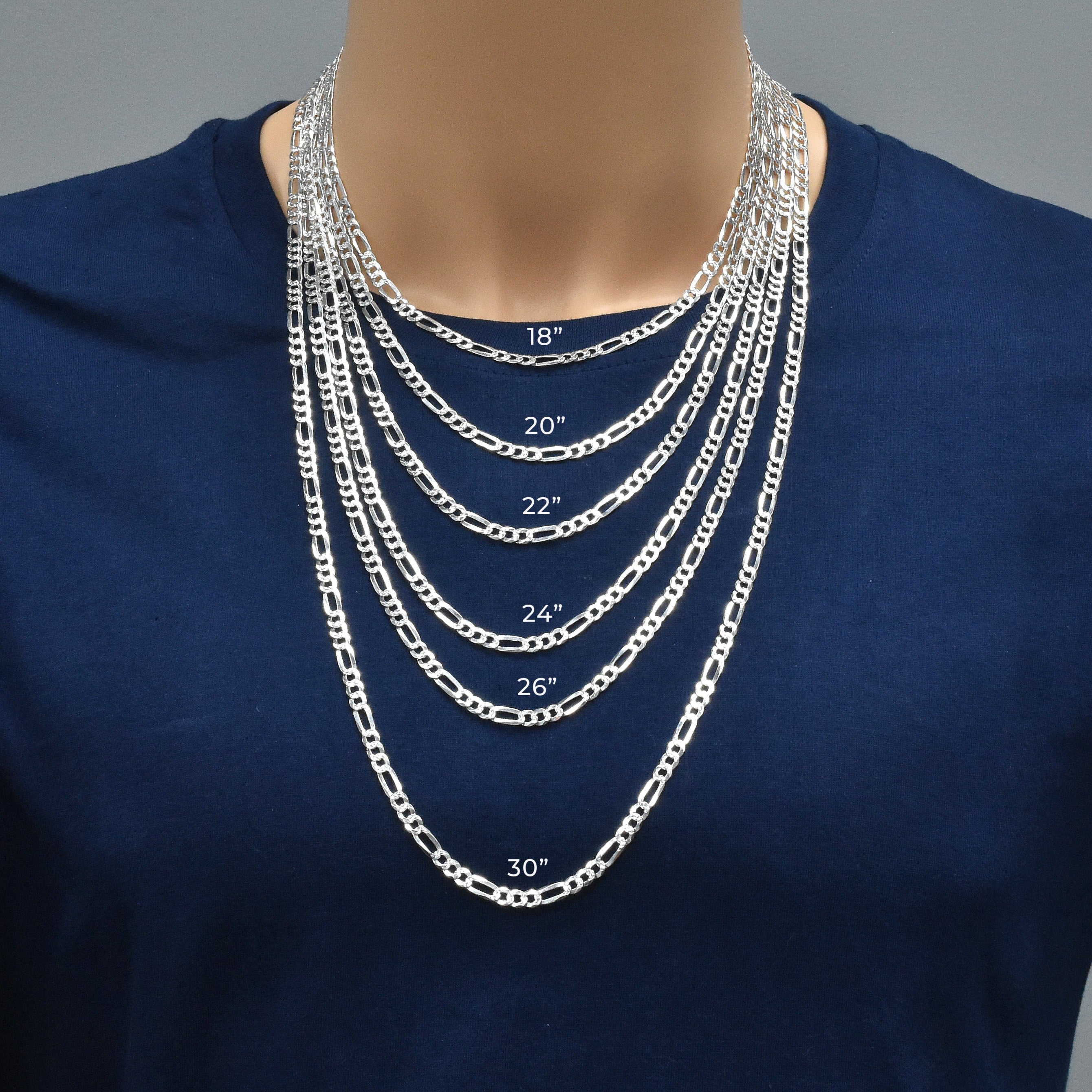 Diamond Cut Figaro 120 Chain or Bracelet 4.9mm - CH636