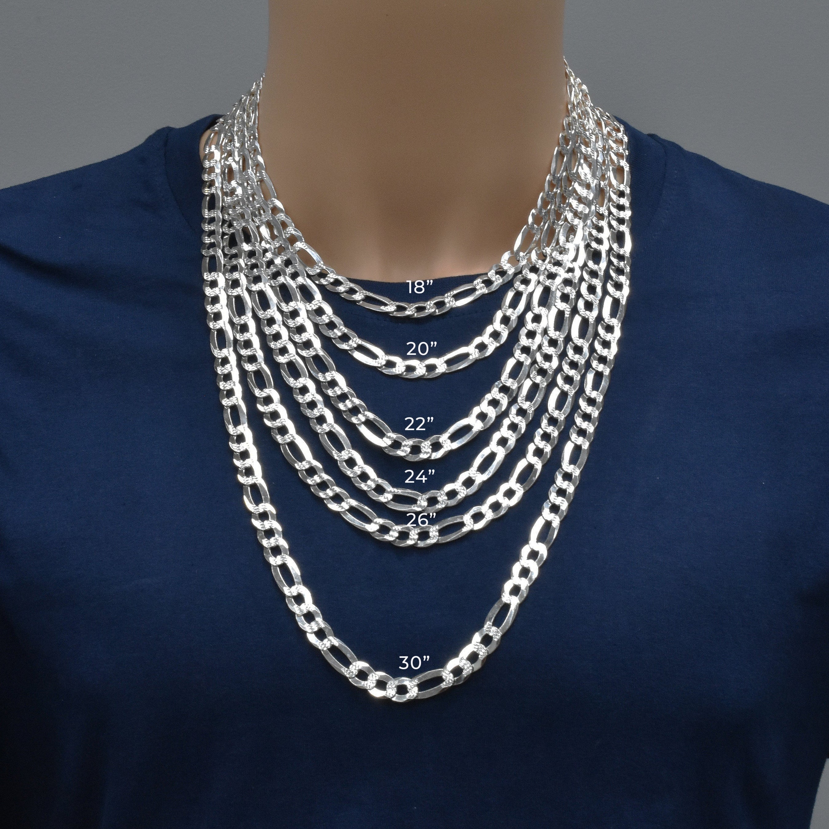 Diamond Cut Figaro 250 10mm Chain or Bracelet - CH640