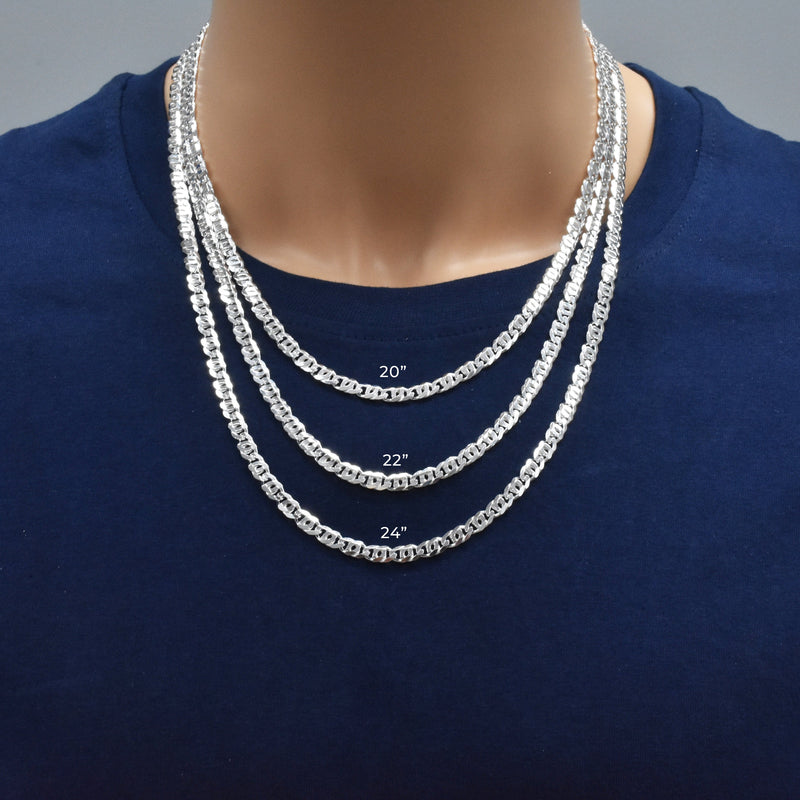 Cadena de eslabones de 4,8 mm, 120 con corte de diamante y ojo de pájaro - CH679