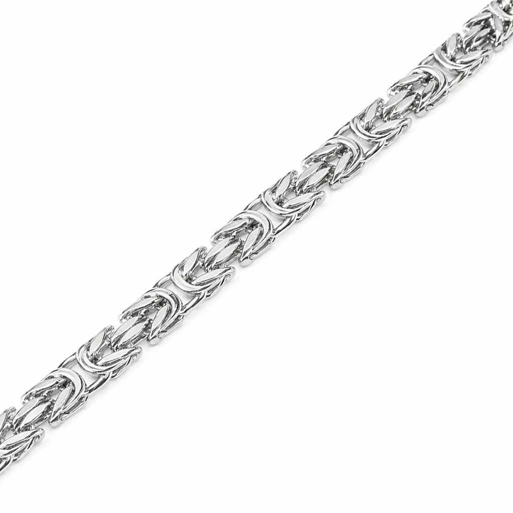 925 Sterling Silver Diamond Cut Square Byzantine 100 4.4mm Chain or Bracelet - CH839