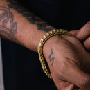 Gold Plated 925 Sterling Silver CZ Encrusted Franco Chain or Bracelet 5mm - CHCZ102 GP