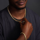 Gold Plated 925 Sterling Silver CZ Encrusted Franco Chain or Bracelet 5mm - CHCZ102 GP