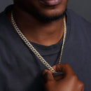 Gold Plated 925 Sterling Silver CZ Encrusted Curb Chain or Bracelet 8.9mm - CHCZ105 GP