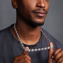 Rhodium Plated 925 Sterling Silver CZ Encrusted Oval Link Chains 10.5mm - CHCZ114 RH