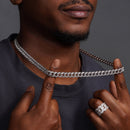 Cadena o pulsera de plata de ley 925 rodiada con circonitas cúbicas talla baguette de 10,9 mm - CHCZ116 RH