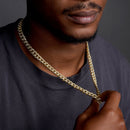 Cadena o pulsera de plata de ley 925 bañada en oro con circonitas cúbicas talla baguette de 10,9 mm - CHCZ116 GP