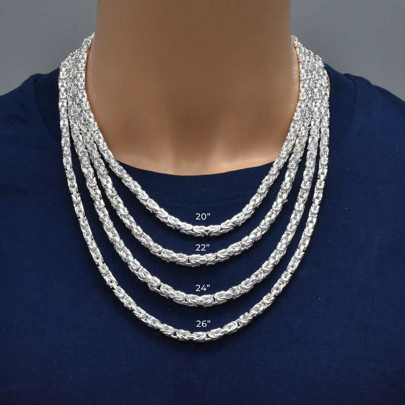 Cadena bizantina antideslustre de plata de ley 925 de 4,9 mm - CHHW128