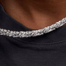 925 Sterling Silver Anti Tarnish Flat Byzantine 8.1mm Chain and Bracelet - CHHW129
