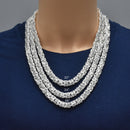 925 Sterling Silver Anti Tarnish Flat Byzantine 11.1mm Chain and Bracelet - CHHW131