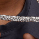 925 Sterling Silver Anti Tarnish Flat Byzantine 11.1mm Chain and Bracelet - CHHW131