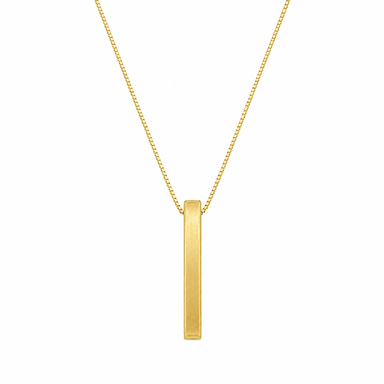 Plated 925 Sterling Silver Drop Down Engraveable Bar Necklace - DIN00108