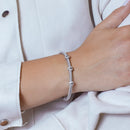 Pulsera de plata 925 chapada en rodio con tres circonitas transparentes - ECB00024RH