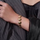 Gold Plated 925 Sterling Silver Small and Large Circle Disc Bracelet - ECB00115GP