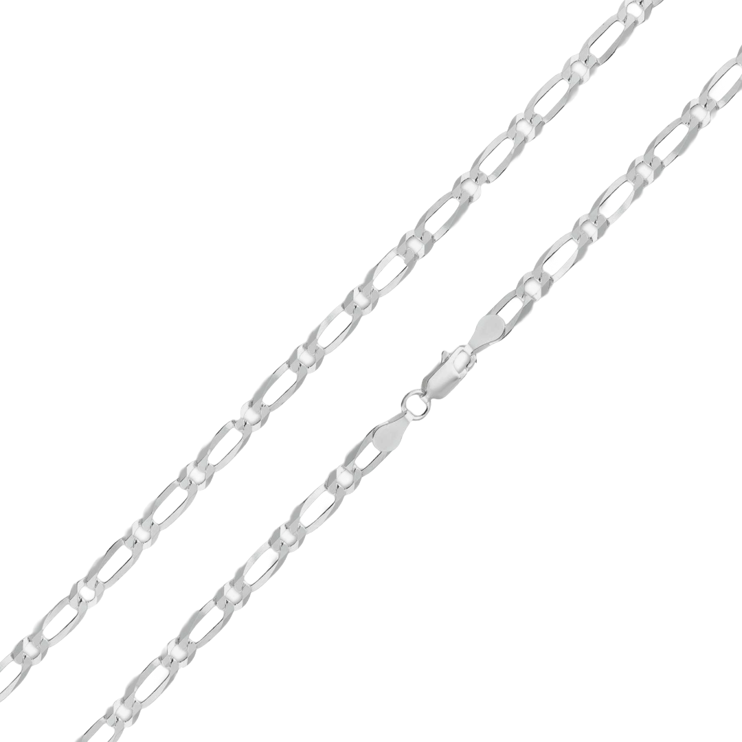 925 Sterling Silver Figaro 1+1 Chain or Bracelet