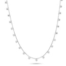 Rhodium Plated 925 Sterling Silver Multi Beaded Dangling Necklace - GCP00005-RH