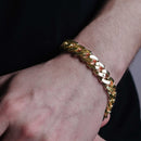 Pulsera de eslabones cubanos Miami de plata de ley 925 bañada en oro de 11,2 mm - GMB00083GP