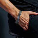 Pulsera de plata de ley 925 rodiada con eslabones de circonitas de 15,6 mm - GMB00102